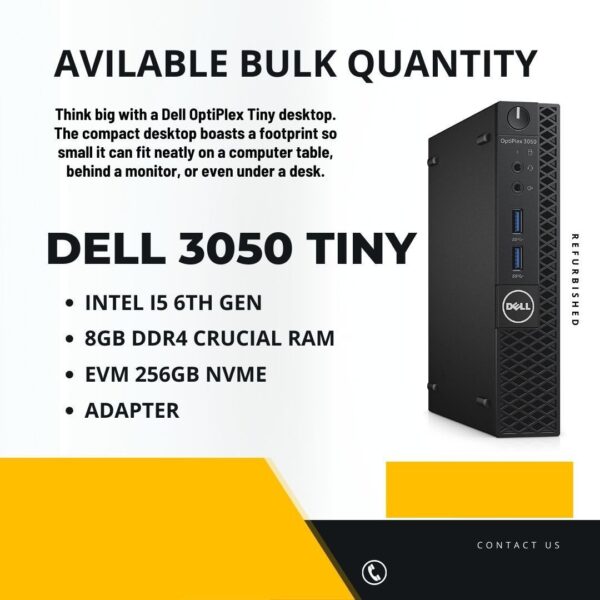 Dell Tiny 3050 i5 (6th)/8gb/256gb Bulk Quantity