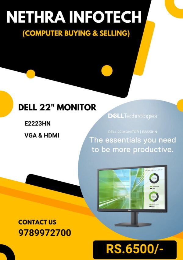 Dell 22" Monitor New