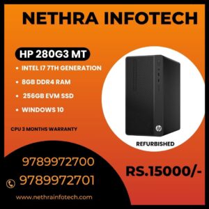 HP 280 G3 MT (Intel i7 – 7th Generation,8GB DDR4,EVM 256GB SSD)