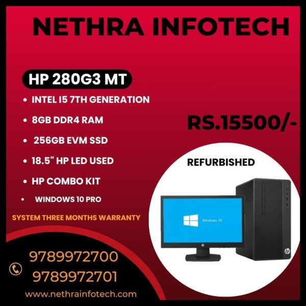 HP DESKTOPS WITH LED MONITOR (Intel i5 7th Gen Processor) - Image 2